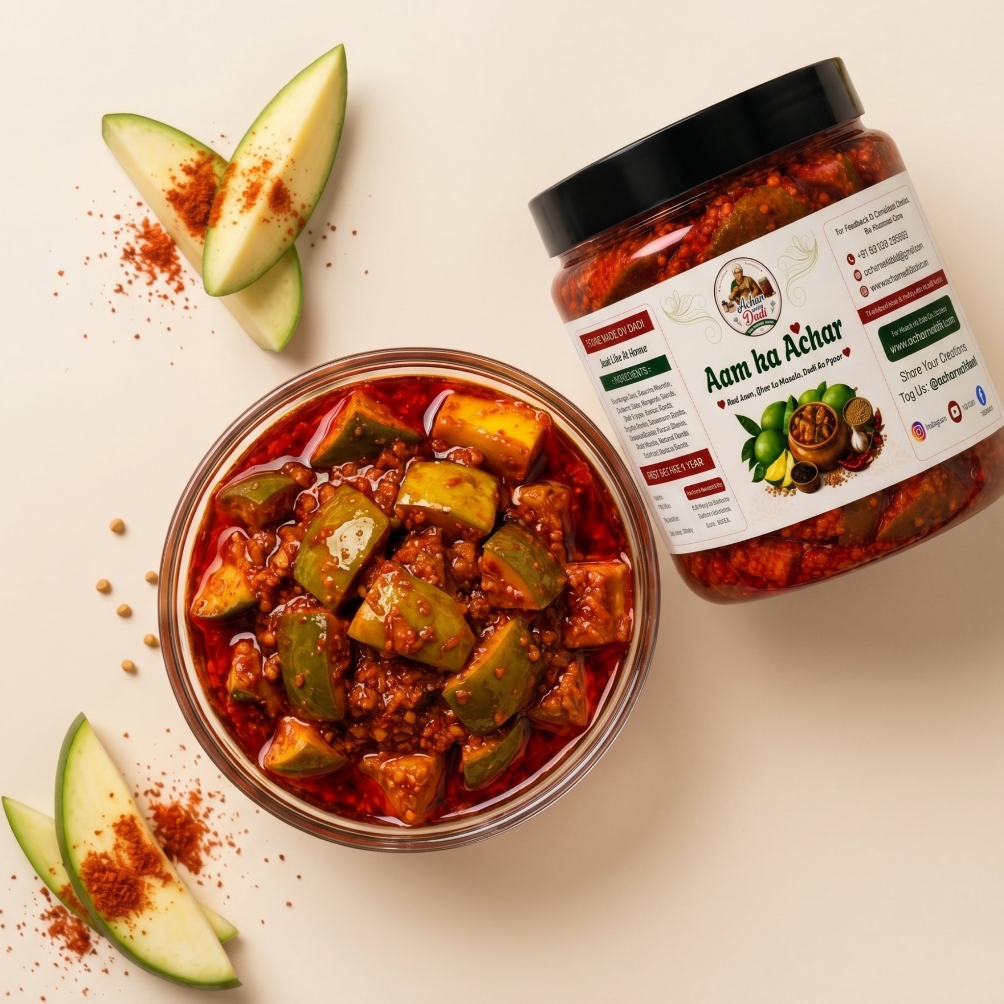 Handmade mango pickle by Achar Wali Dadi – no preservatives